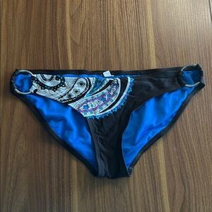 GUC Blue and Brown Paisley Bikini Bottom 🫧